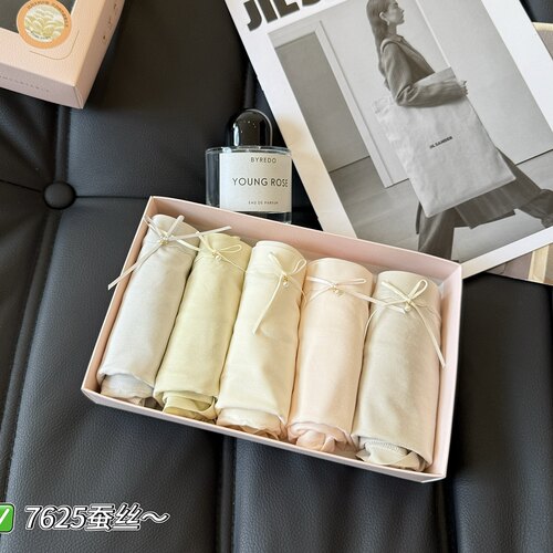 缇娅朵正品5条盒装蚕丝莫代尔透气棉裆中腰内裤女舒适亲肤三角裤