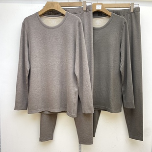 冬季保暖内衣男士套装桑蚕丝德绒自发热加厚加绒圆领打底秋衣秋裤