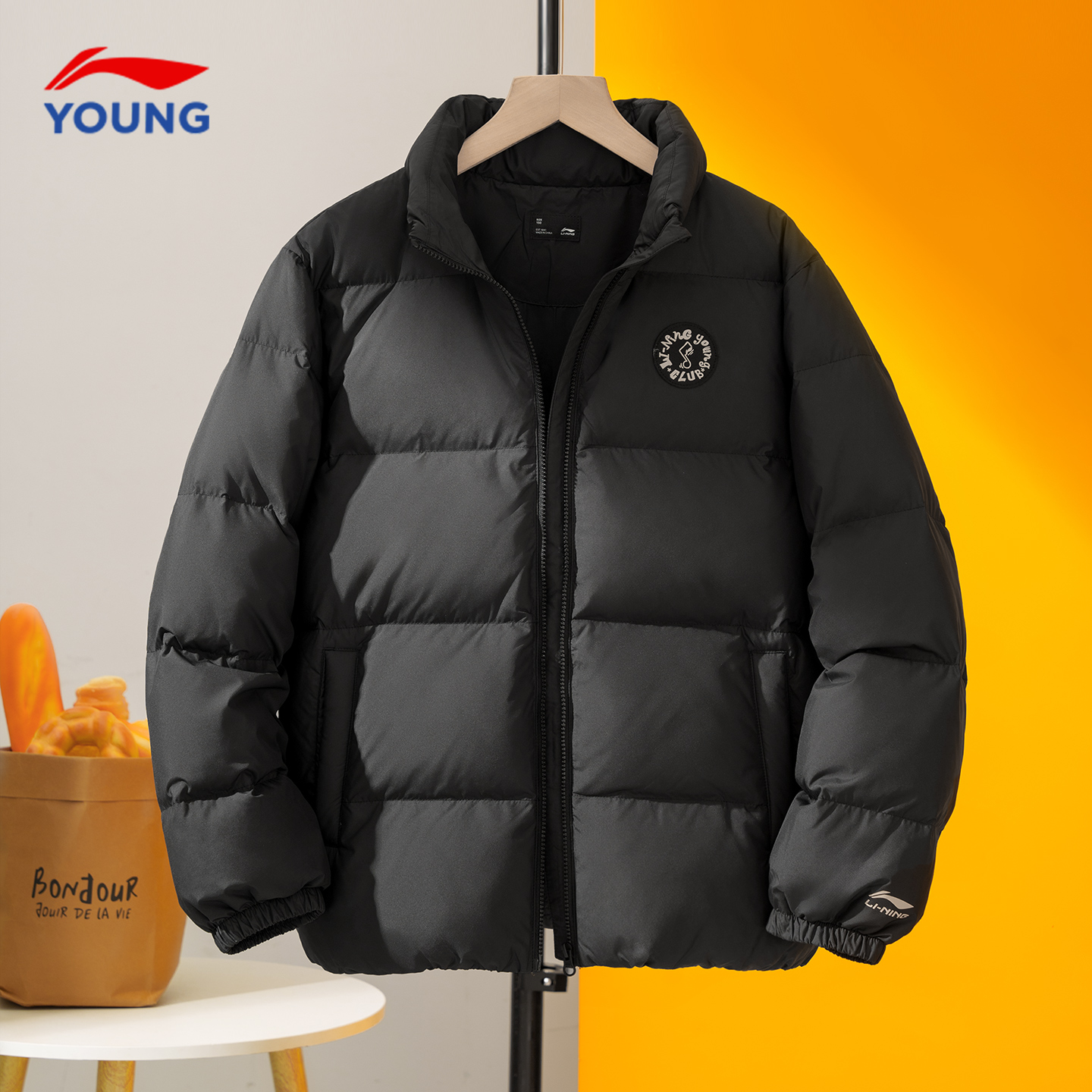 李宁男童羽绒服加厚保暖短款外套