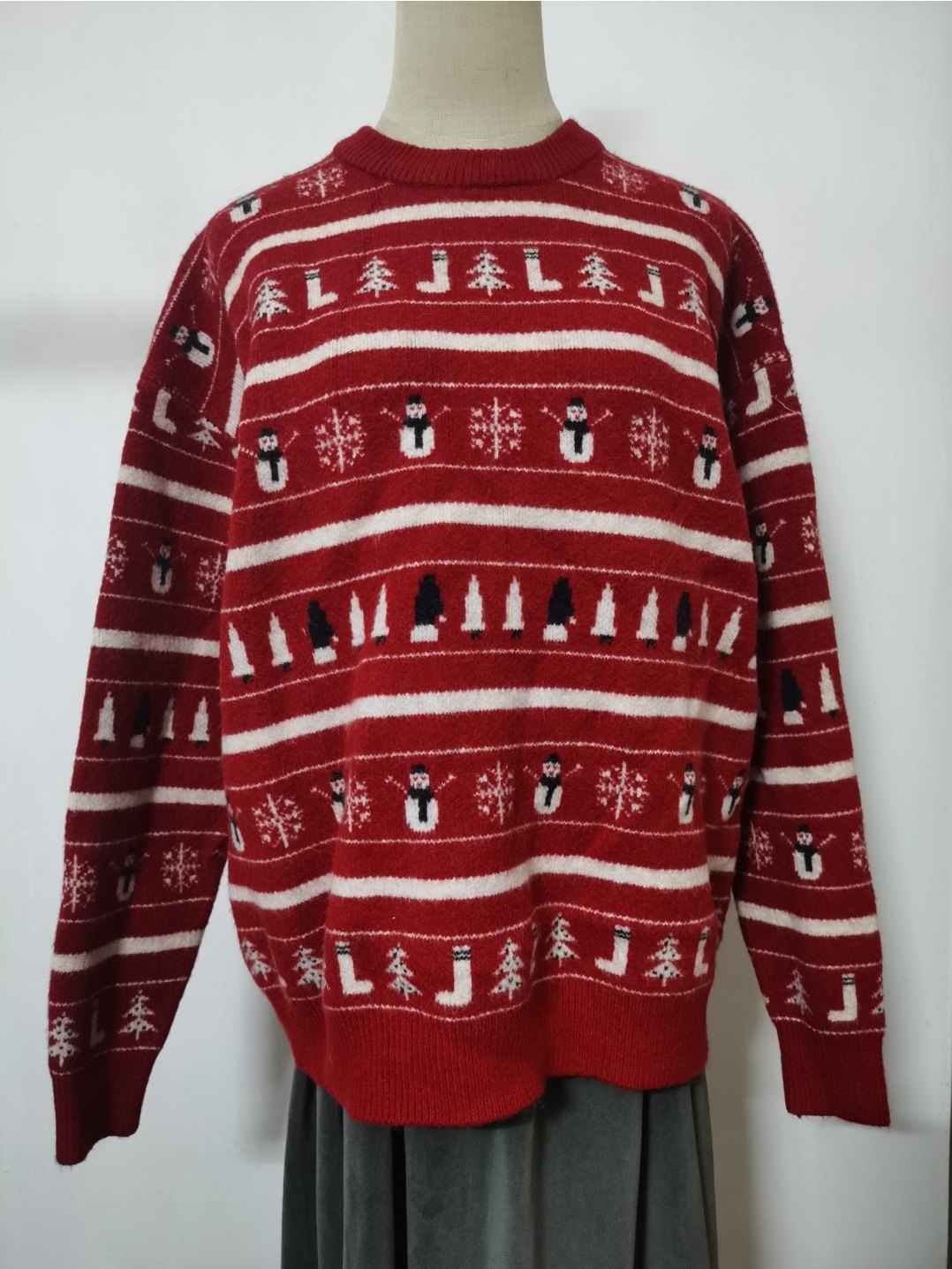 圣诞新年红色毛衣秋冬女装杂款针织衫上衣胖MM宽松慵懒风套头毛衣,女装/女士精品,毛针织衫,淘宝优惠券,粉丝福利购,淘宝优惠卷