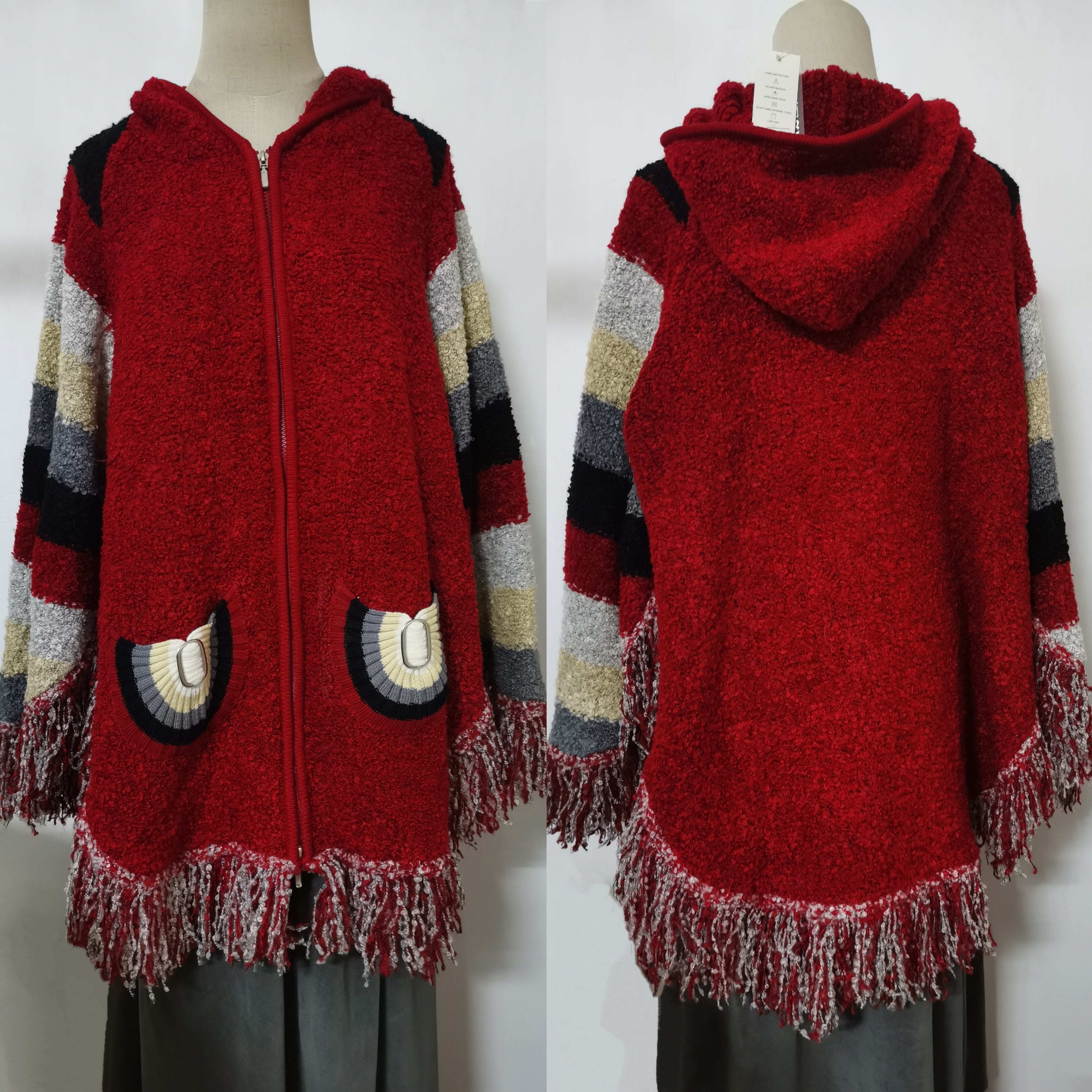 复古提花慵懒风宽松毛衣外套秋冬女装毛针织衫开衫上衣