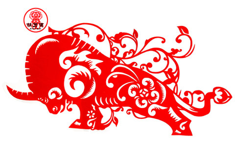 牛剪纸镂空窗花图样玻璃门贴纸图案橱窗带不干胶防水PVC春福包邮