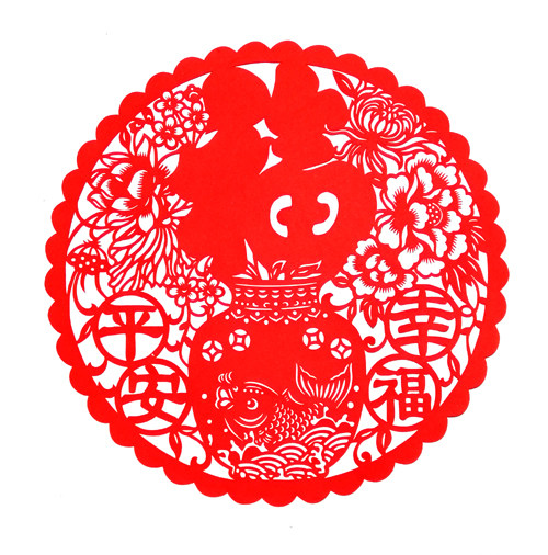平安幸福纯手工剪纸窗花图案刻纸喜字/剪纸/贴纸