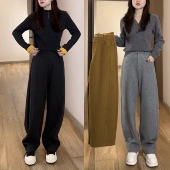 女2025冬季 新款 小个子九分裤 加绒弯刀裤 加厚天丝羊毛呢气质香蕉裤