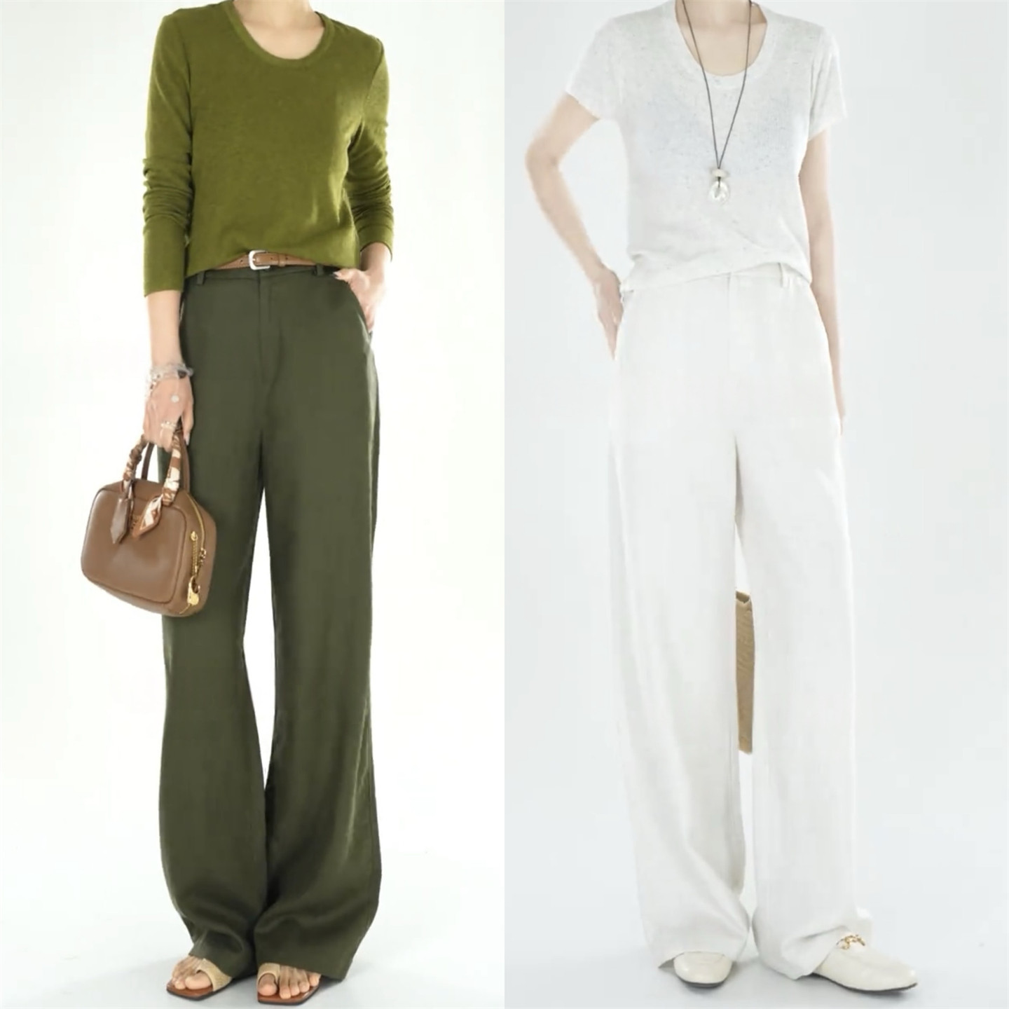 窄版垂感阔腿裤女2026夏季新款天丝亚麻混纺直筒西装裤显瘦长裤子