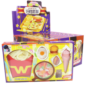 薯条冰淇淋甜筒棉花糖任性套餐汉堡披萨可乐造型软糖休闲零食糖果