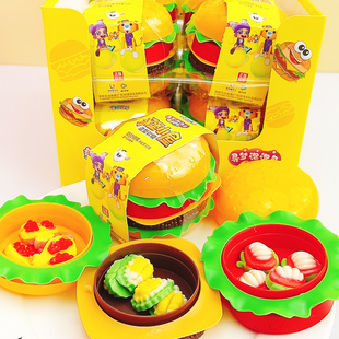 童话故事汉堡小屋造型软糖混合水果味造型糖果儿童零食玩具糖批发