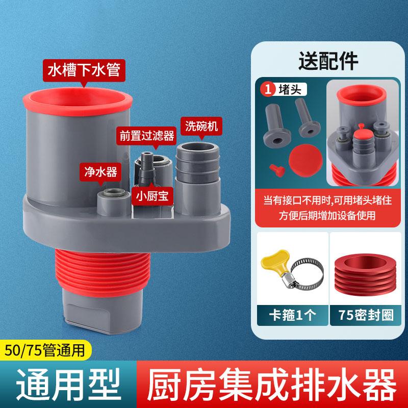 防返臭洗菜盆三通净水器