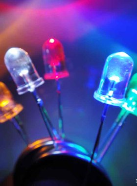 5mm LED 发光二极管 透明 白色 蓝色 红色 高亮 多色 电子DIY