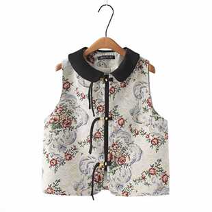 大码女装200斤胖MM春夏新款马甲新中式国风盘扣复古时尚休闲坎肩