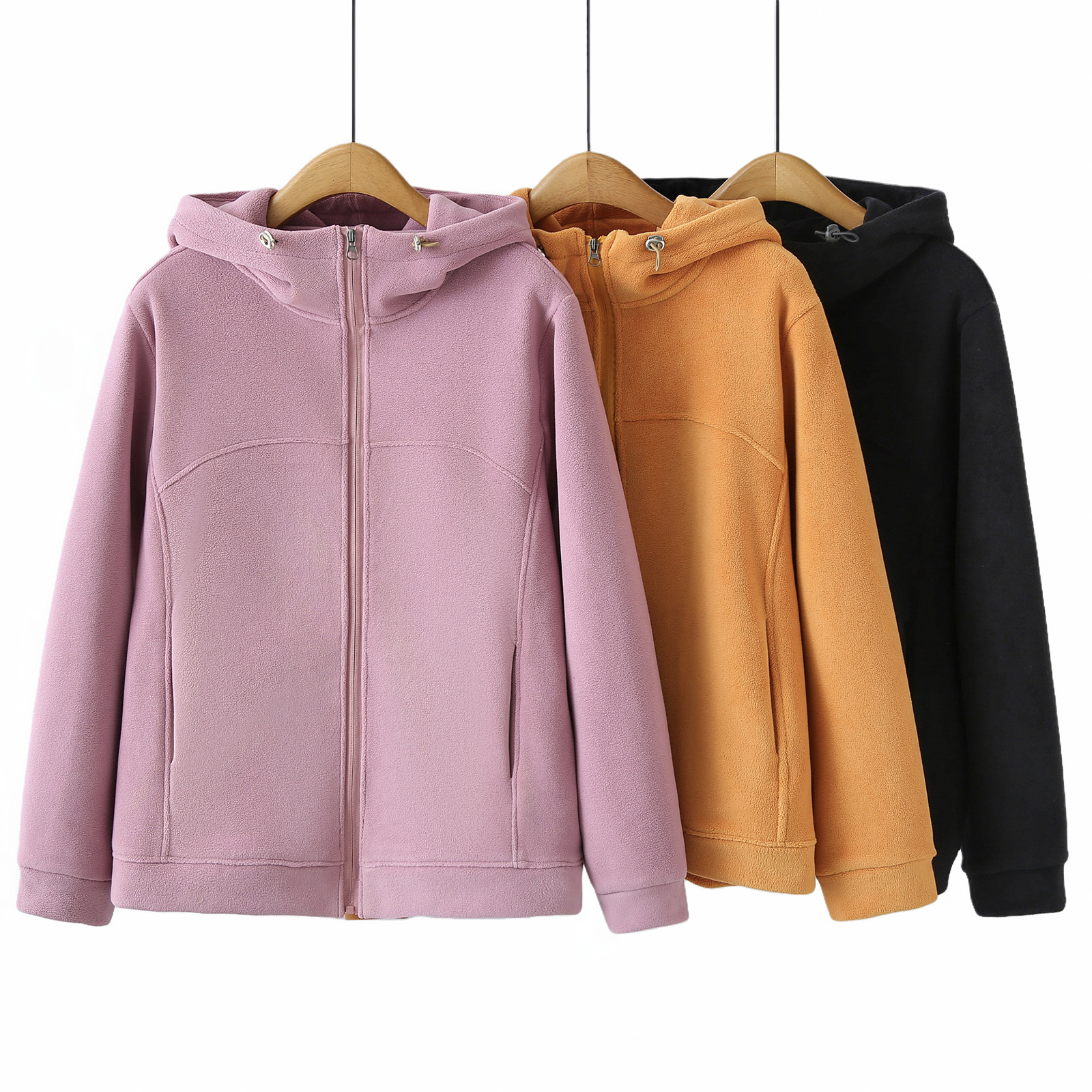 大码女装加绒保暖卫衣外套200斤胖MM纯色2026春季新款百搭开衫