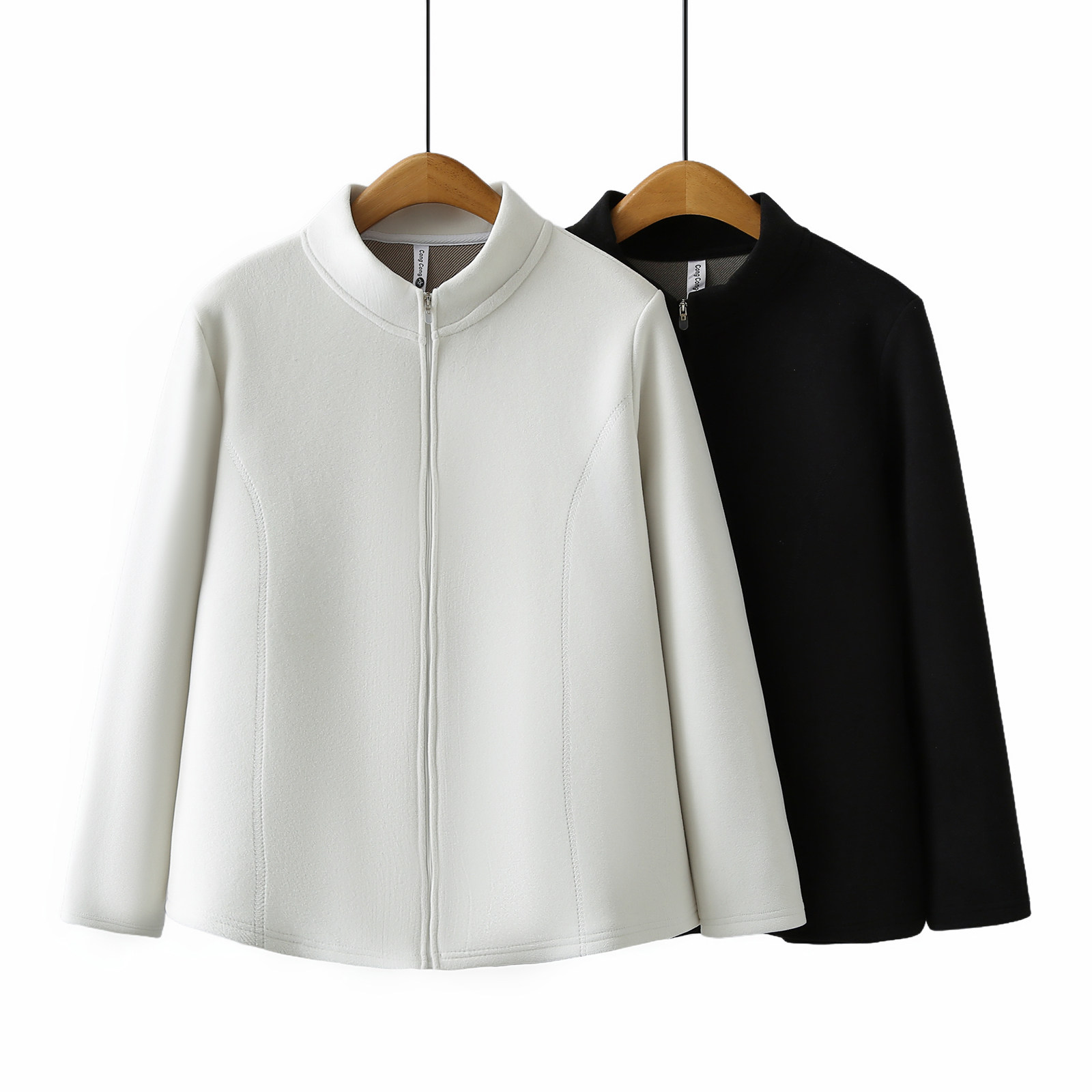 大码女装摇粒绒保暖开衫200斤胖MM秋季新款百搭时尚显瘦外套夹克