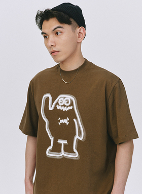 SAMESAME22SS彩虹吉祥物涂鸦圆领t恤宽松新款夏季体恤情侣装短袖