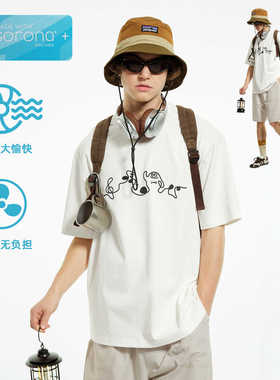 SAMESAME24SS跳舞的音符线性刺绣原创短袖凉感速干吸汗情侣装T恤