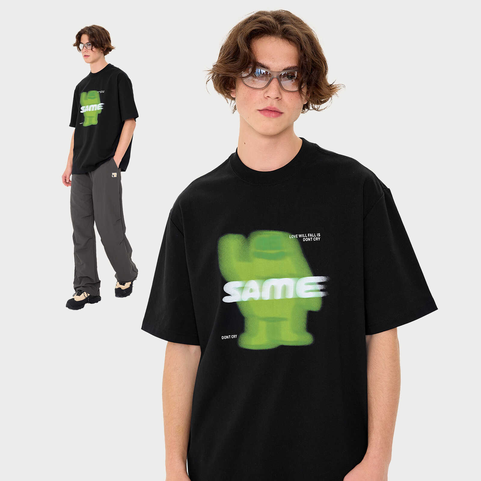 SAMESAME短袖t恤虚幻朦胧设计