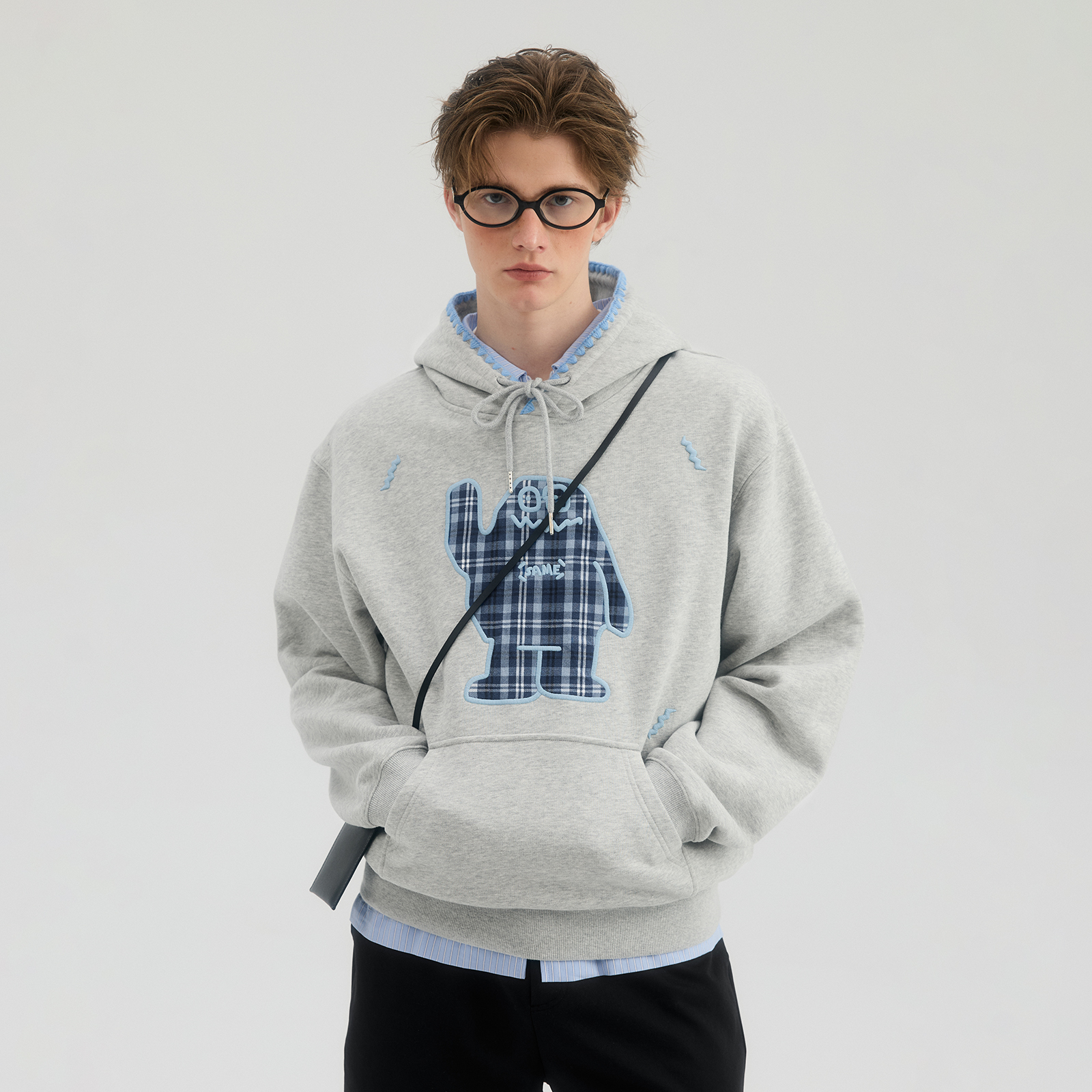 MYSAMESAME男女情侣装宽松帽衫