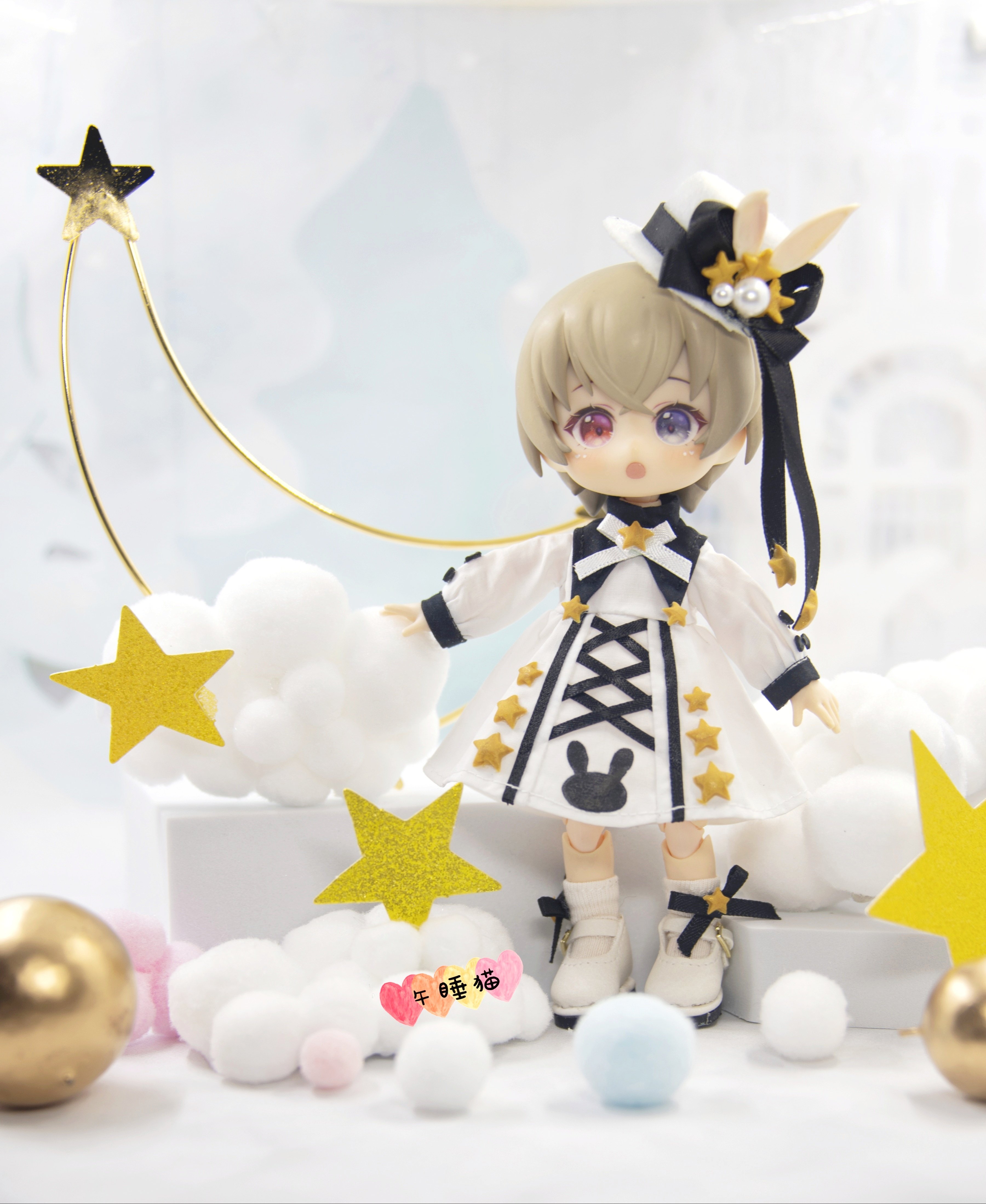 午睡猫手作ob11娃衣星兔聚会-春日宴bjduf12雏菊小十二分