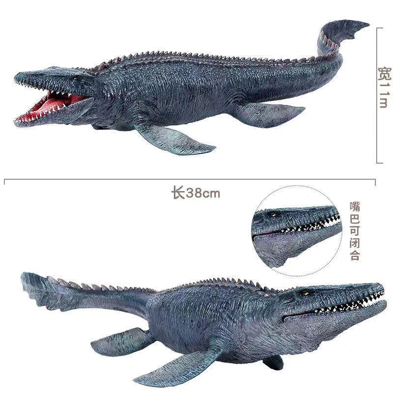 侏罗纪仿真实心沧龙海王龙玩具儿童礼品嘴巴可动滑齿龙海洋模型