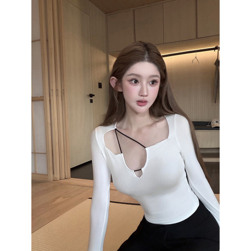 Joey【一抹香软cake】2026超火减龄上衣欲欲胸垫长袖上衣T恤女