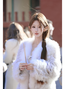 JOEY【喜马拉雅定染】皮毛一体saga狐狸毛腹毛皮草毛毛外套女