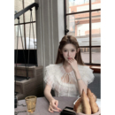 JOEY 收藏级别美出天际白色宴会网纱裙子斗篷薄纱连衣裙 天使典藏