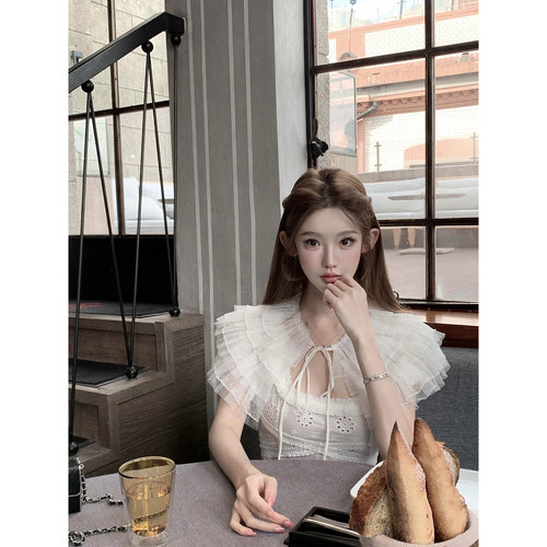 JOEY 天使典藏/收藏级别美出天际白色宴会网纱裙子斗篷薄纱连衣裙