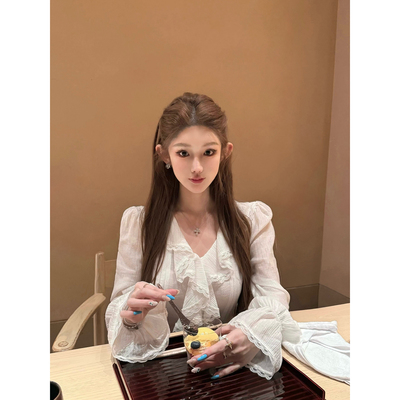 【JOEY 3.21 20:00】圣特罗佩 黑标限定 南法慵懒感蕾丝雪纺衬衫