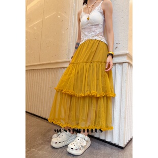 魔女MoNvKiKi「兰亭序2」微胖大码法式蕾丝蛋糕半身裙#Y68