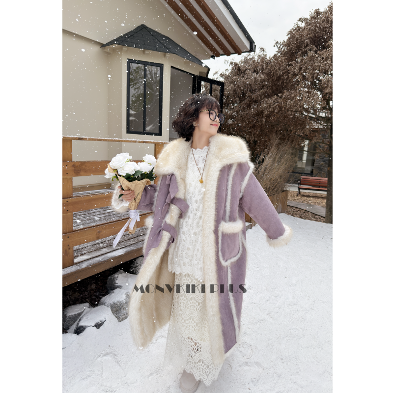 加厚双面穿长短款毛毛外套