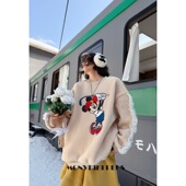 魔女MoNvKiKiPlus「云絮」大码 微胖卡通蕾丝加绒加厚卫衣 B755