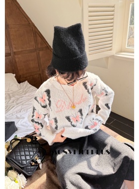 魔女MoNvKiKiPlus大码微胖ins博主风设计显瘦长袖针织毛衣#C00147
