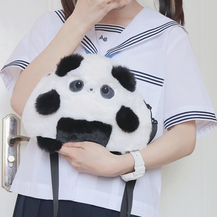 【现货】原创饭团熊猫手提单肩小众Lolita毛绒小包包JK制服包包
