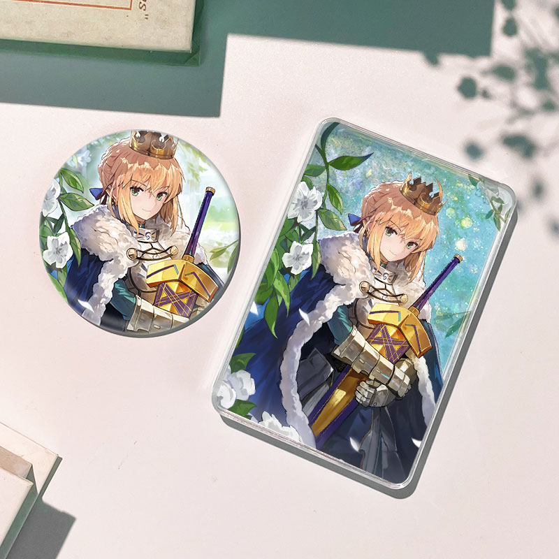 Fate/stay night亚瑟王saber流沙麻将流麻徽章吧唧谷子立牌周边