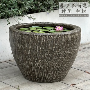 养睡莲碗莲盆荷花专用盆缸特大号陶瓷水缸种树大花盆庭院室外清仓