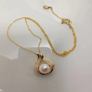 天然淡水珍珠项链吊坠挂件自产自销苏州产地无瑕亮丽银配件925