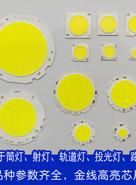 COB光源灯珠LED轨道灯射灯集成面光源芯片发光板10W20W30W50W配件
