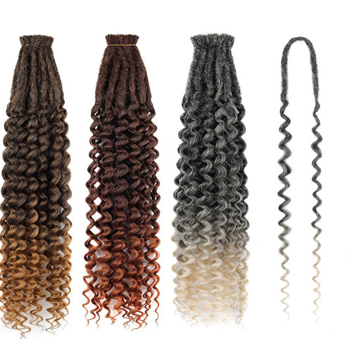 外贸非洲单根Boho Box Braids 双尾卷尾脏辫假发非洲脏辫假发