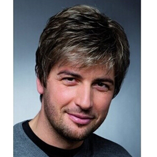 bob hair wig synthetic wigs for man男士短发高温丝假发头套