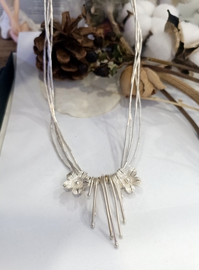 短款锁骨链拼接枝干毛衣链短款手工银项链(直播间询价）