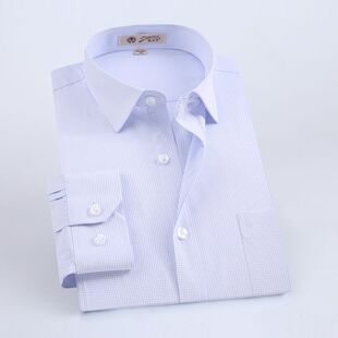 亨商务休闲正装 浅色宽松格子寸衣17 男装 小细格男士 衬衫 挺