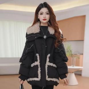 2025冬季新款时尚气质大码宽松休闲保暖老钱风外套小个子羽绒服