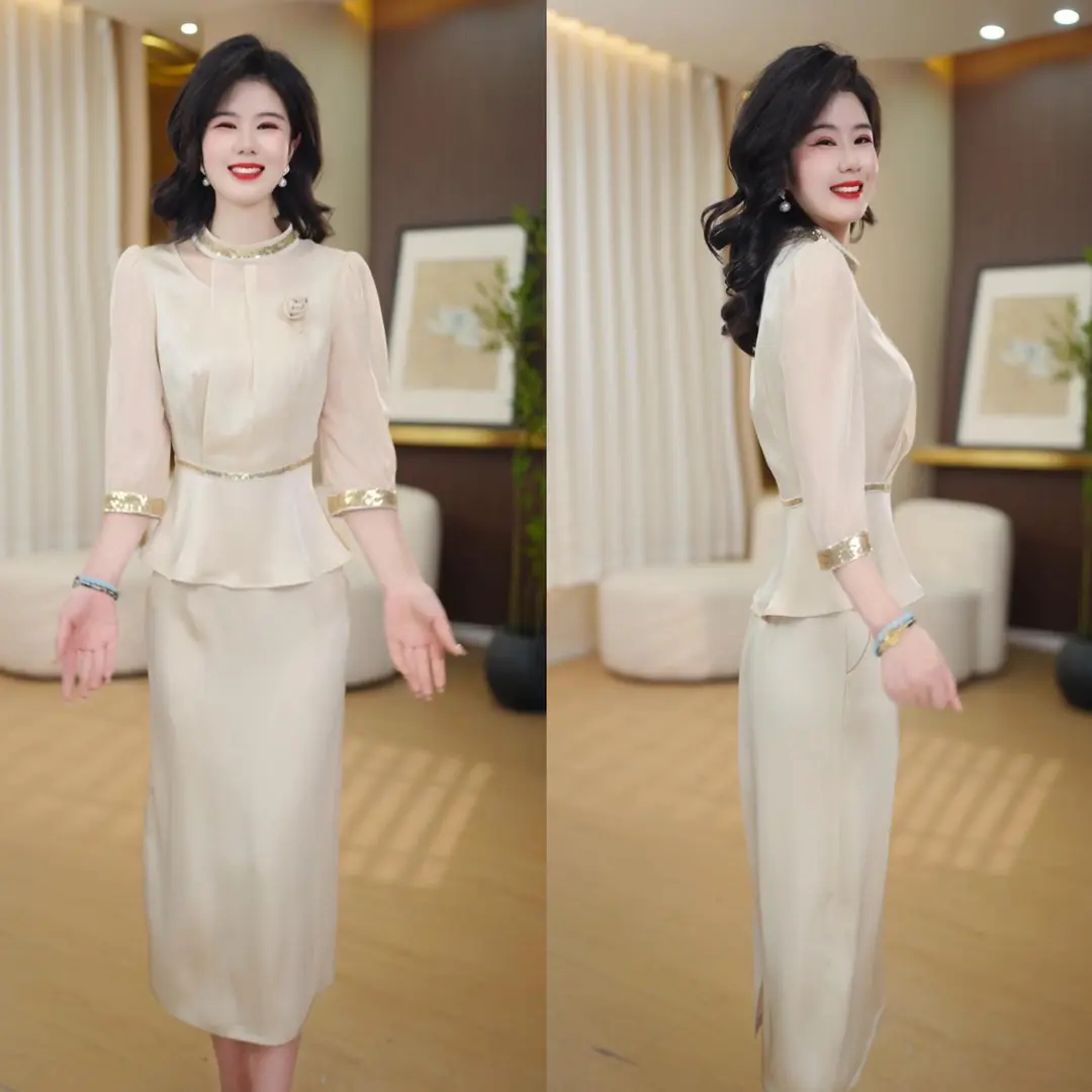 2026春淑女风收腰修身连衣裙