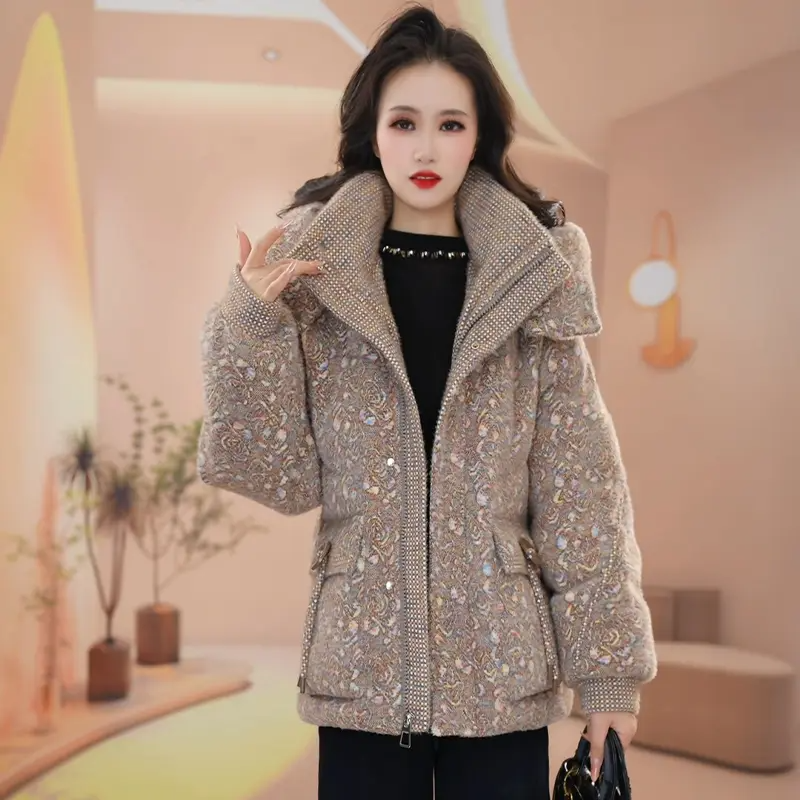 时尚立领短款羽绒服加厚保暖百搭显瘦气质中年妈妈羽绒服外套,女装/女士精品,羽绒服,淘宝优惠券,粉丝福利购,淘宝优惠卷