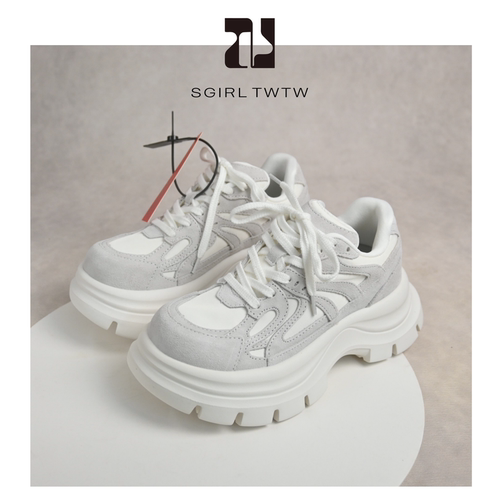 SGIRL白色厚底复古老爹鞋女