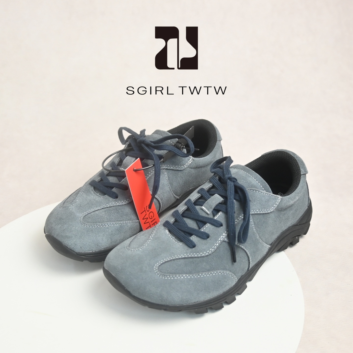 SGIRL正品复古磨砂皮厚底阿甘鞋