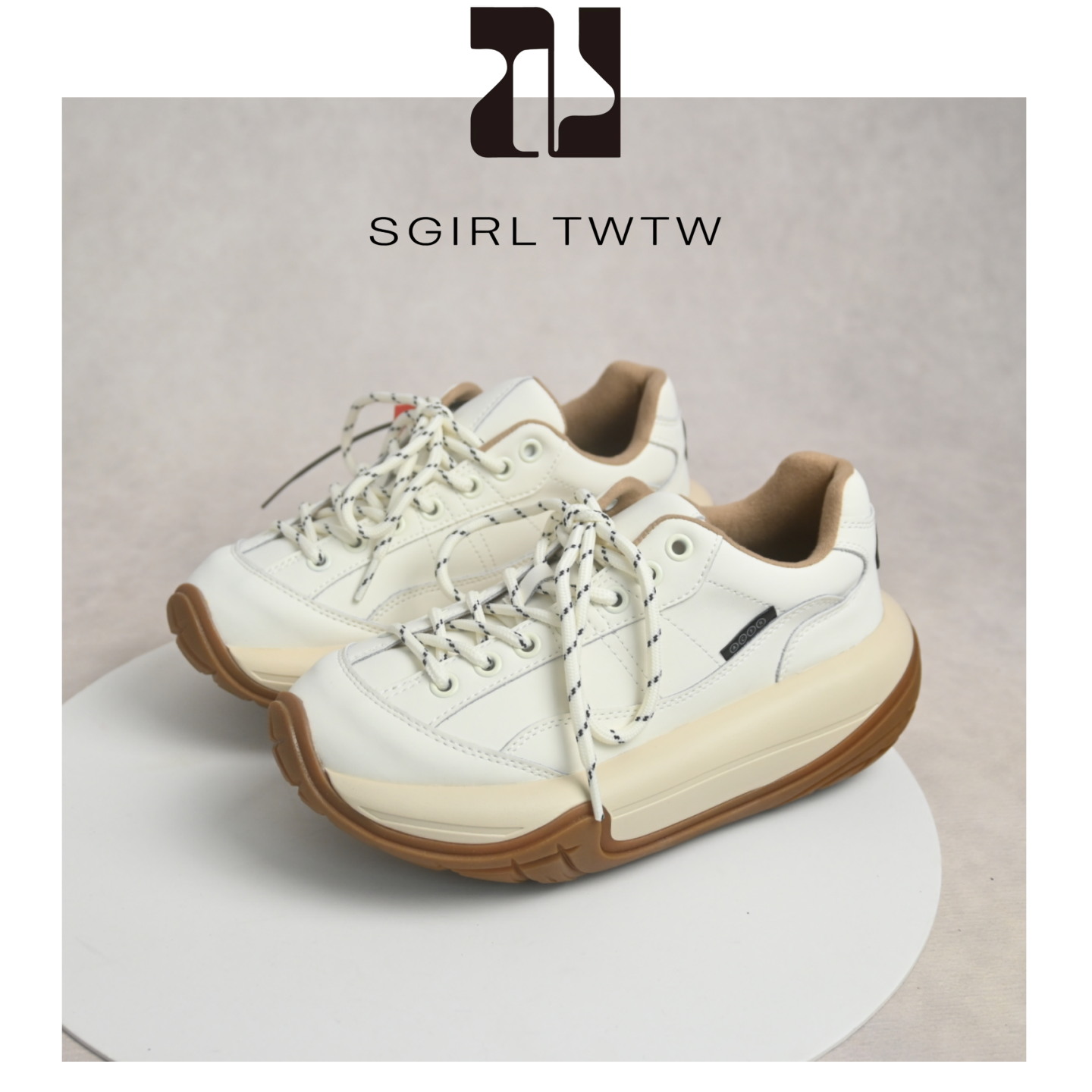 SGIRL复古拼接厚底轮胎老爹鞋