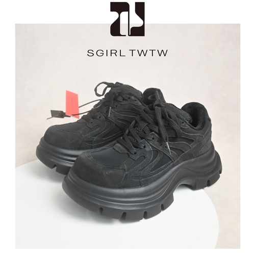 SGIRLTWTW反毛皮二棉厚底老爹鞋