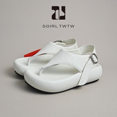 休闲百搭沙滩露趾罗马凉鞋 SGIRL 新款 女2025夏季 日系厚底人字凉鞋