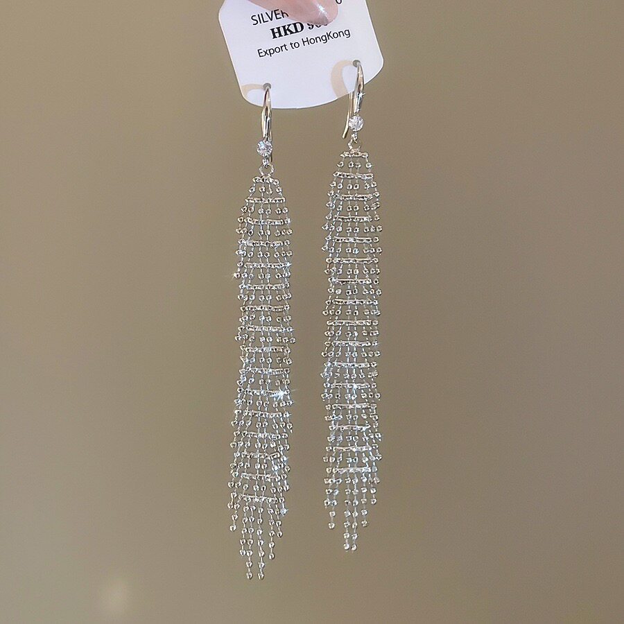 复古金色长款麦穗流苏耳环法式高级感独特气质显脸小耳饰1081