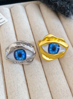 欧美个性夸张恶魔之眼指环女高级感设计开口戒指手指配饰36